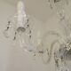 French Vintage  5 Light Barley Twist Glass and Crystal Chandelier