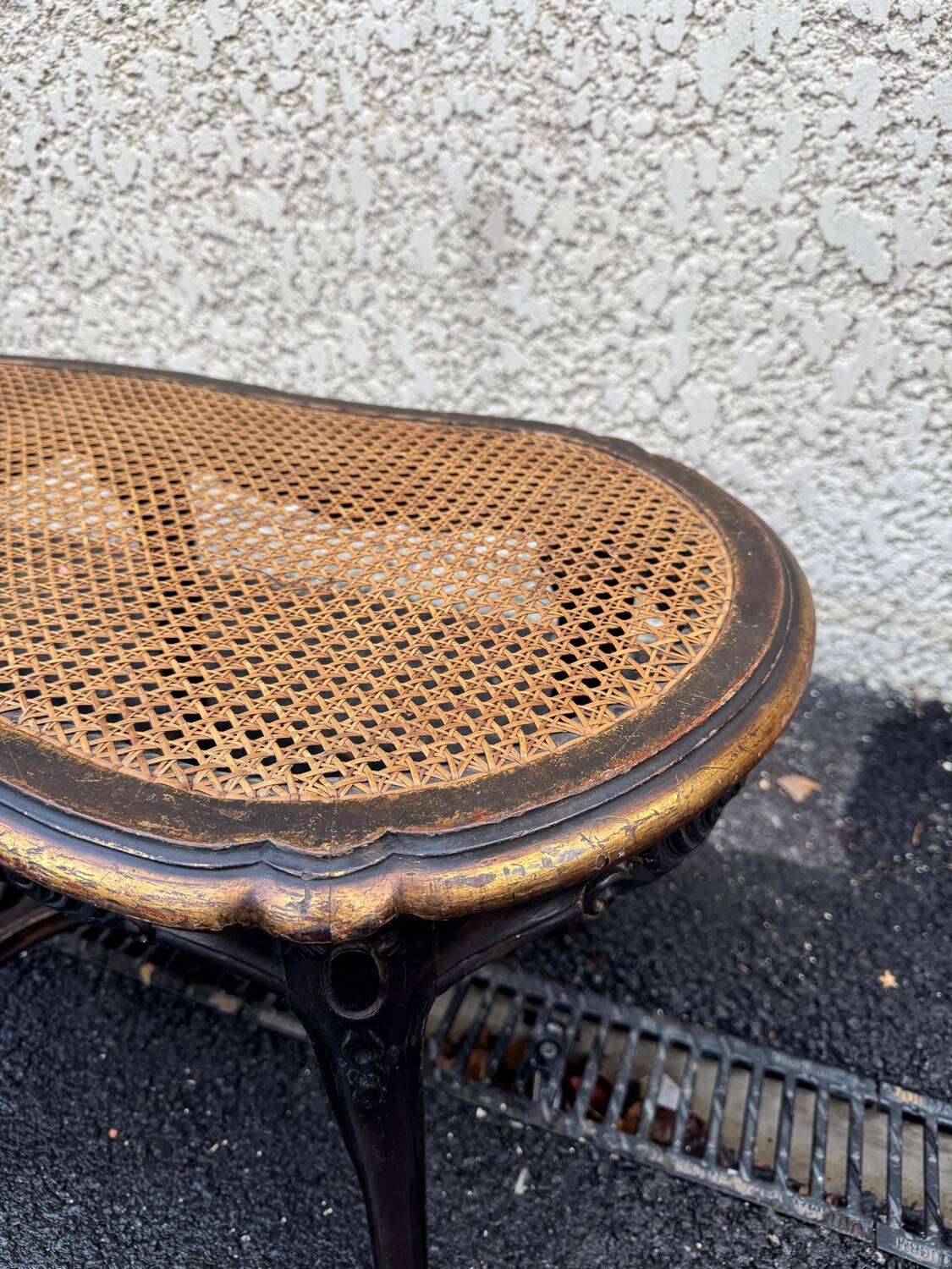 Superb antique piano bench from the late 19th century, Louis XV style