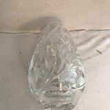 Antique crystal vase cut & polished flower design made in France