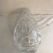 Antique crystal vase cut & polished flower design made in France