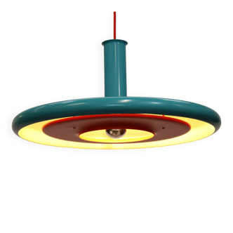 Shiny blue/red Fog & Morup Optima Pendant Lamp: Hans Due Design, Denmark
