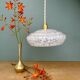Vintage white Clichy glass lampshade pendant light