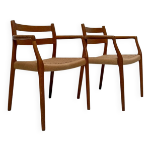 1/2 chaises de salle - teck