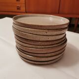Series of 9 plates in enamelled gres