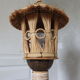 Lampadaire vintage en bambou et rotin