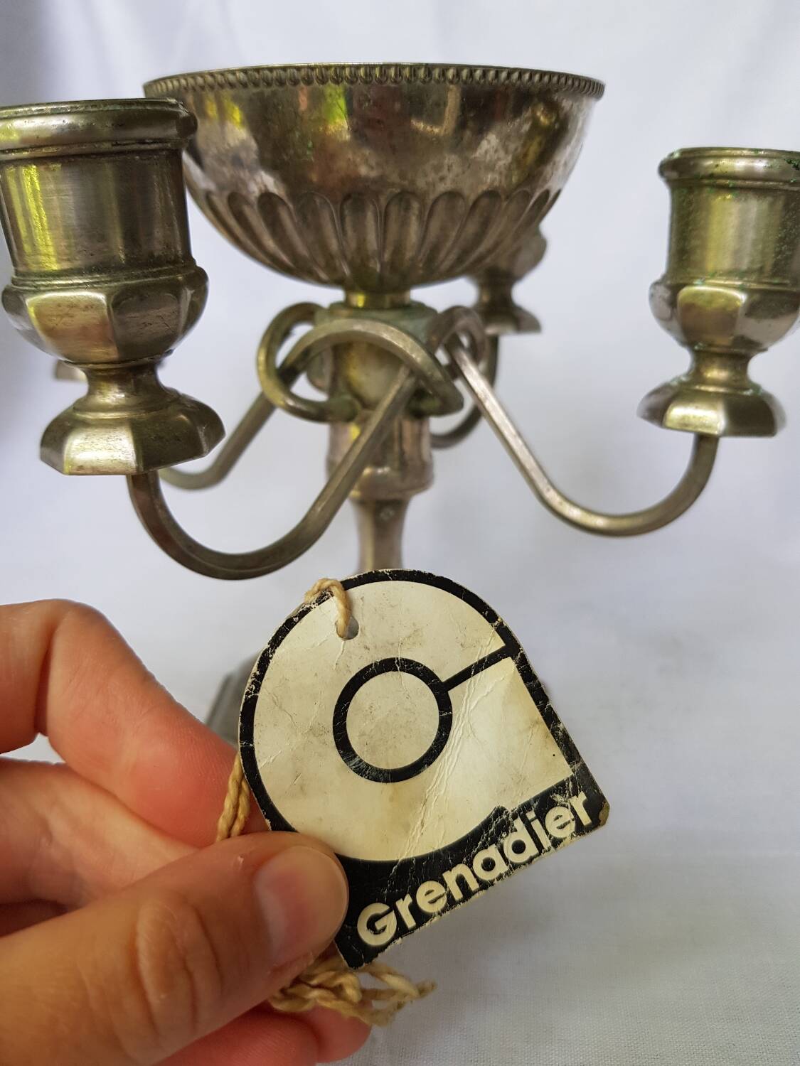 Bougeoir argent plaqué Grenadier vintage