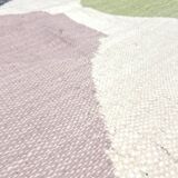 Ecru Moroccan Berber kilim with colorful patterns, 3.10x1.92m