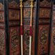 Pair of finely gilded wooden processional sticks from the late 18th century.