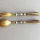 old horn salad cutlery