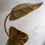 Rhubarb leaf brass floor lamp, Italy, 1970s