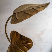 Rhubarb leaf brass floor lamp, Italy, 1970s