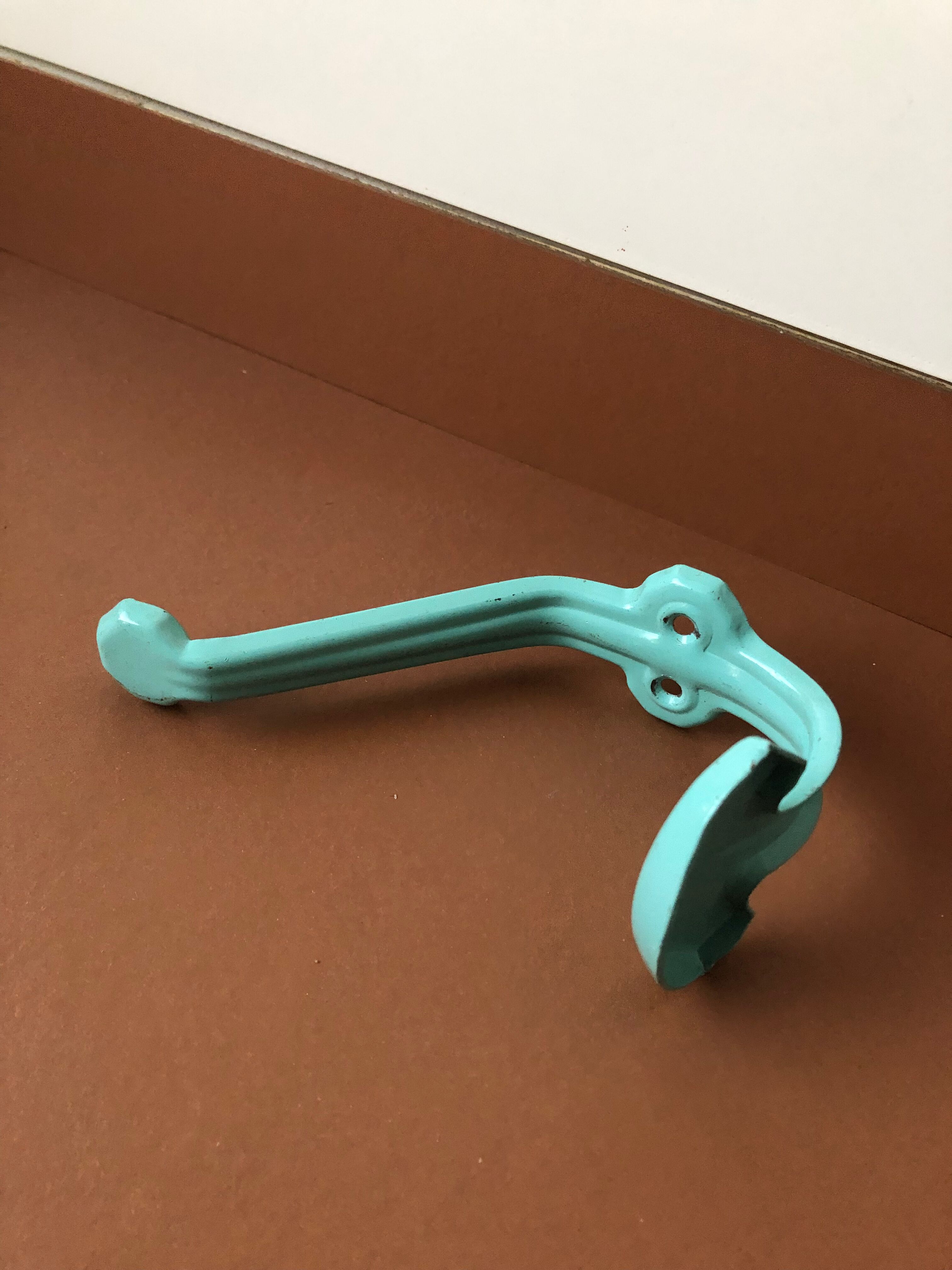 Vintage enamelled metal hook