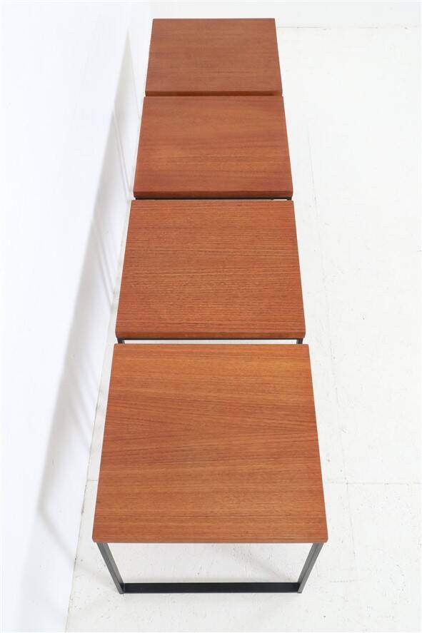 Table d'appoint en teck Rare Rego / Günter Renkel “Twen” / Design moderne du milieu du siècle / Années 1950 / Modernisme des années 1960