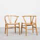 Midcentury pair of original Wishbone Chairs by Hans Wegner for Carl Hansen & Søn