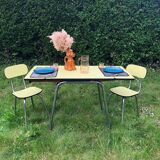 Yellow Formica table and chairs