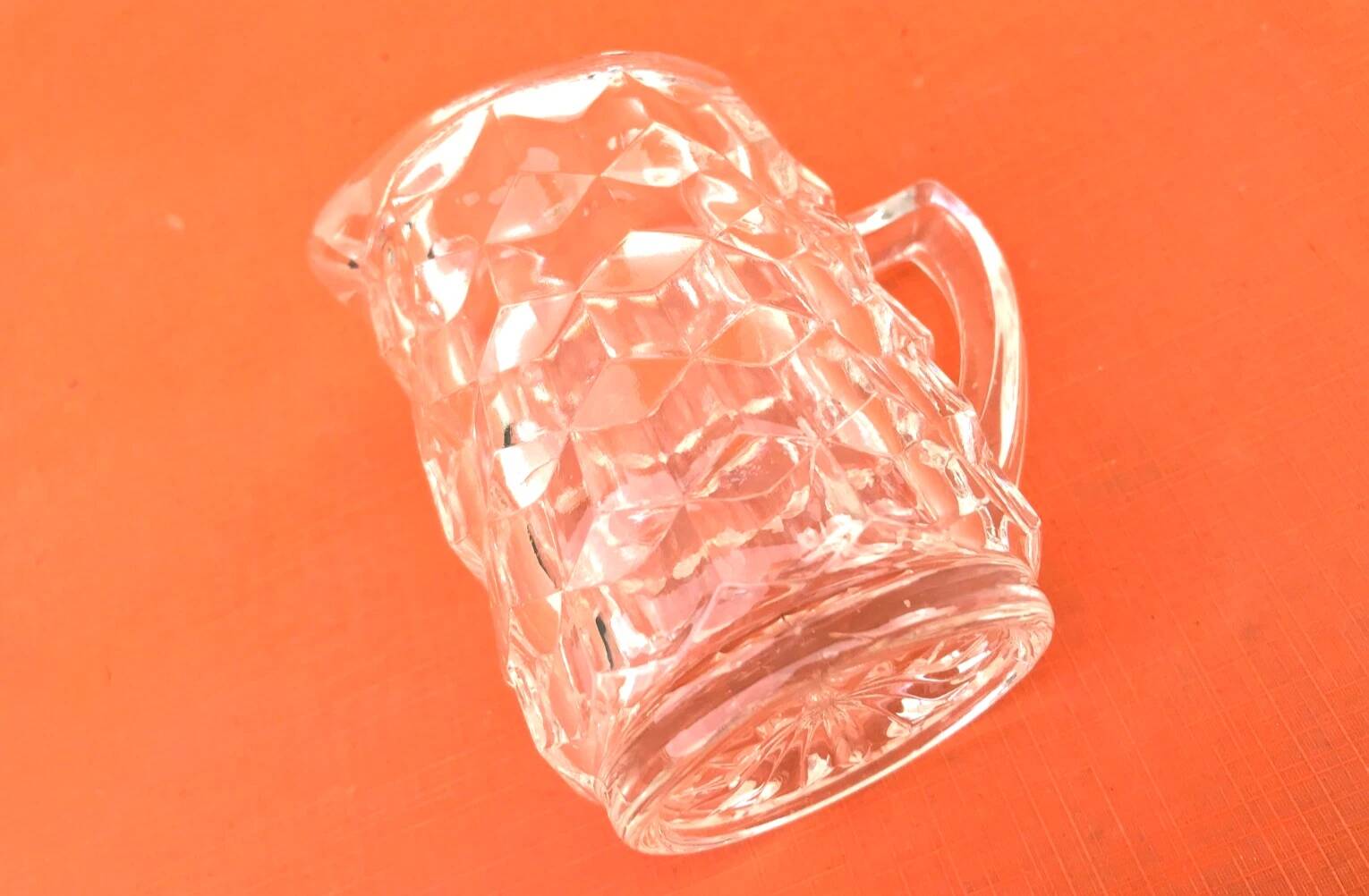 Milk jug / Cream Transparent glass with diamond point