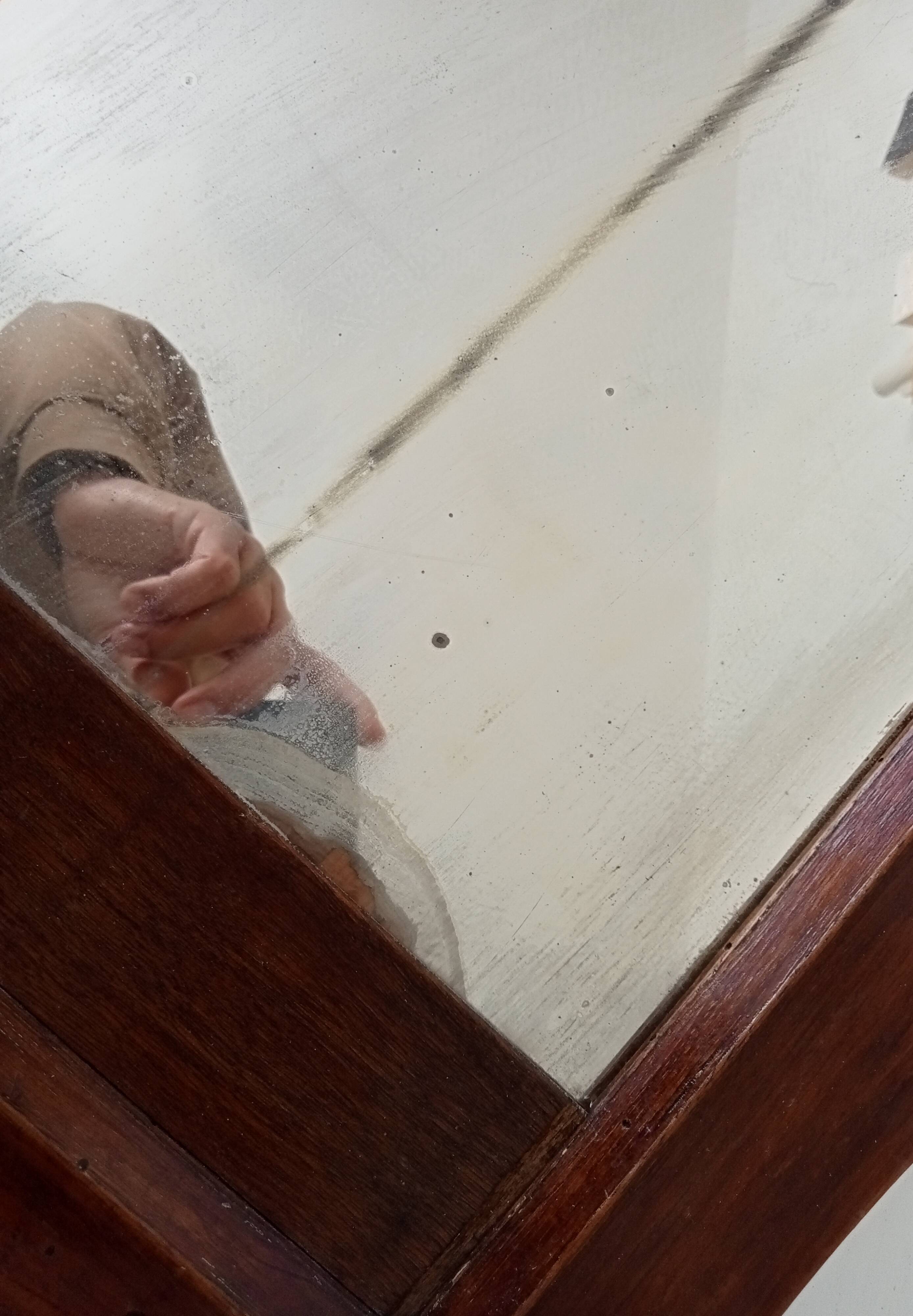 Miroir ancien en bois rustique