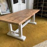 Raw wood table top.