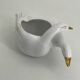 Cache pot two swans in vintage white and gold porcelain