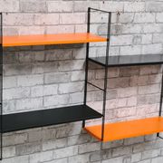1960 metal 4 shelves 3 uprights, black