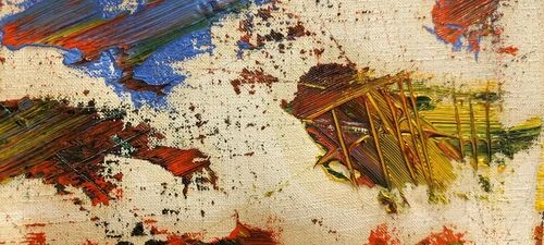 Oil Painting on Canvas Abstract Material 1970s