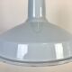 Lampe à suspension industrielle en émail bleu clair, années 1960