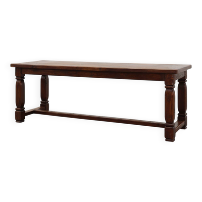 Grande table rustique en chêne de style provençal français, vers 1900