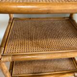 Rattan and cane shelf
