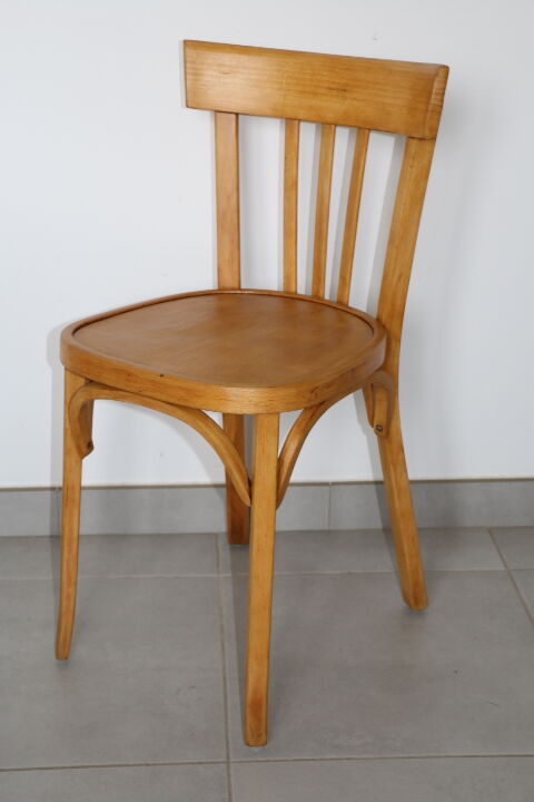 Série 8 chaises Baumann hêtre clair 1950