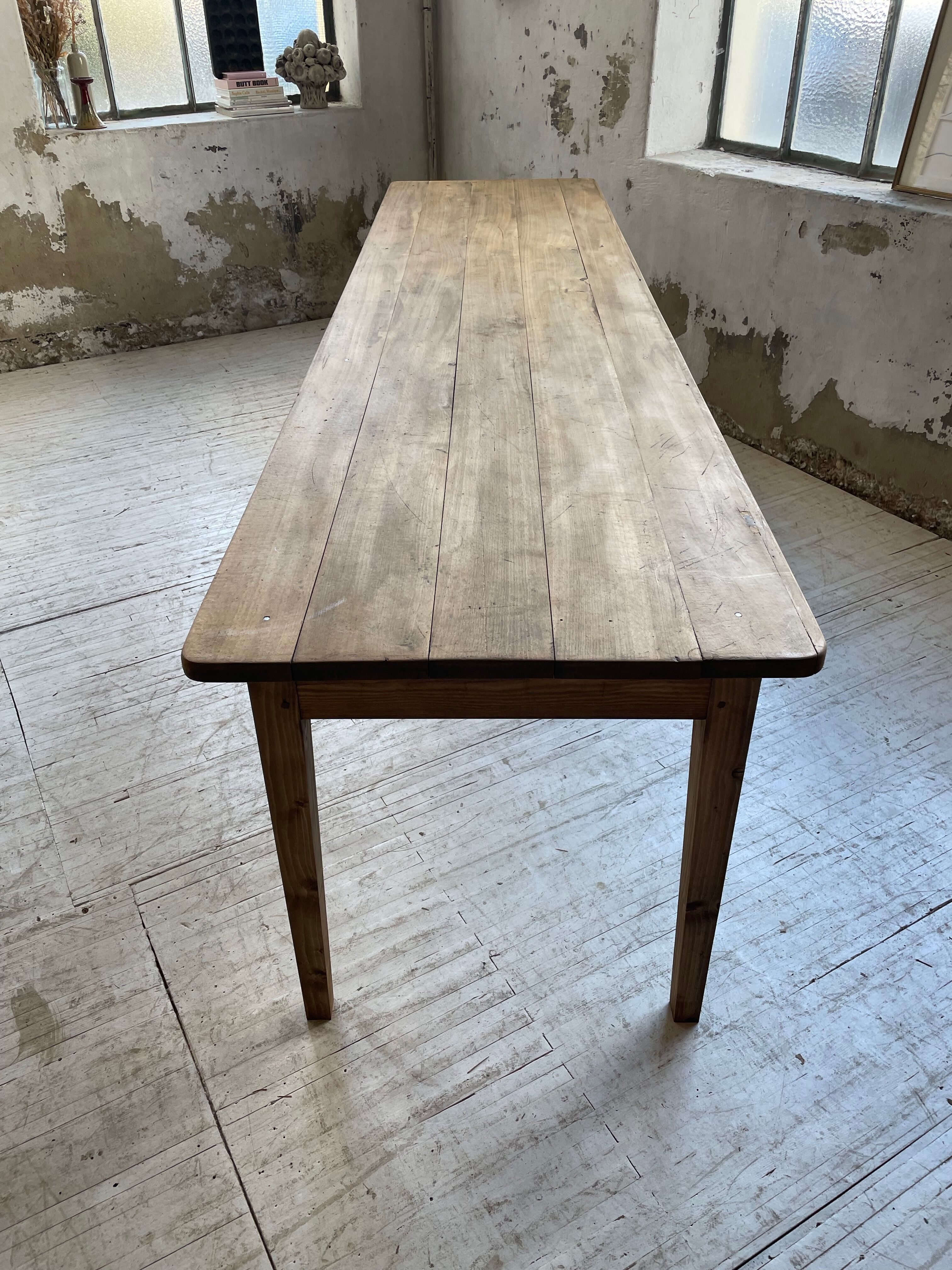 XL farmhouse table in beech and pine 3m