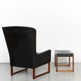 Fauteuil à oreilles et repose-pieds vintage par Rudolf Glatzel pour Kill In