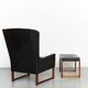 Fauteuil à oreilles et repose-pieds vintage par Rudolf Glatzel pour Kill In