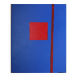 Art abstrait sur toile tendue 100x81cm That blue