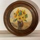 Oil on panel miniature sunflowers