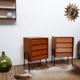 2 furniture or vintage boarding school bedside table
