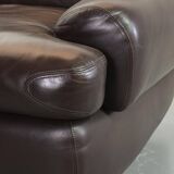 Comfortable Durlet Lounge Chairs in Chocolate Brown Leather, Set of Two 70s