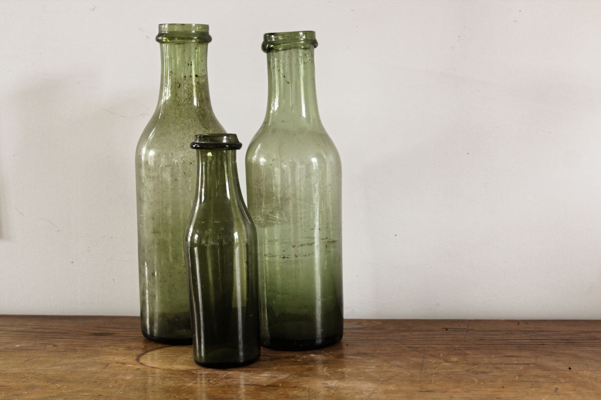 Lot de 3 bouteilles à conserve en verre soufflé