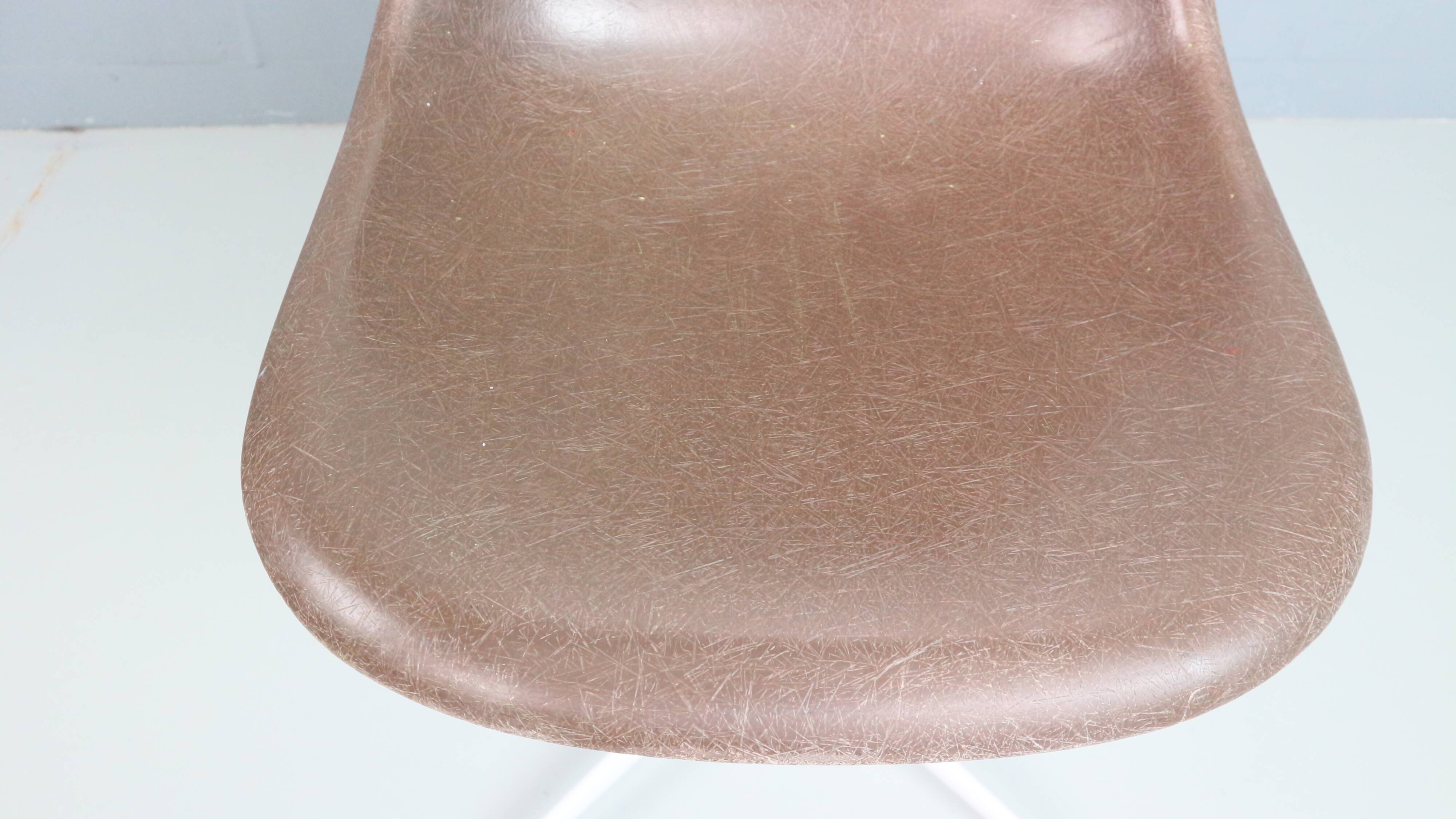 Charles & Ray Eames "La Fonda" Brown Fiberglass Chairs For Herman Miller