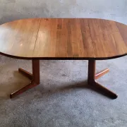 Solid teak Danish extendable dining table, 1960s