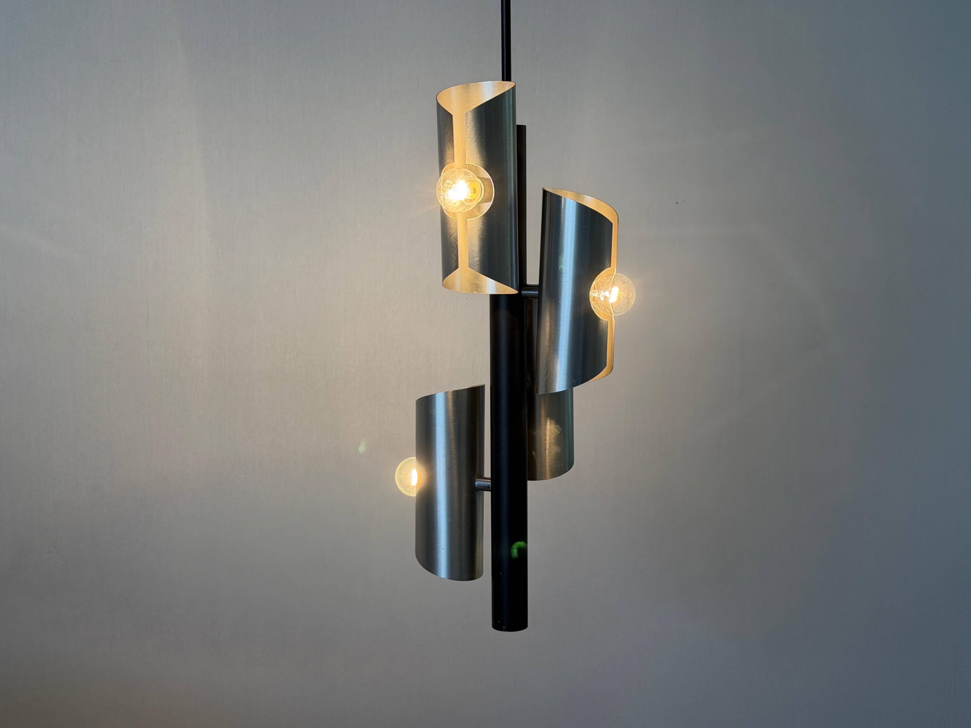 Metal ceiling light with 4 heads, 1960s, Germany