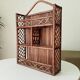 Vintage bamboo and rattan wall shelf from the 70s