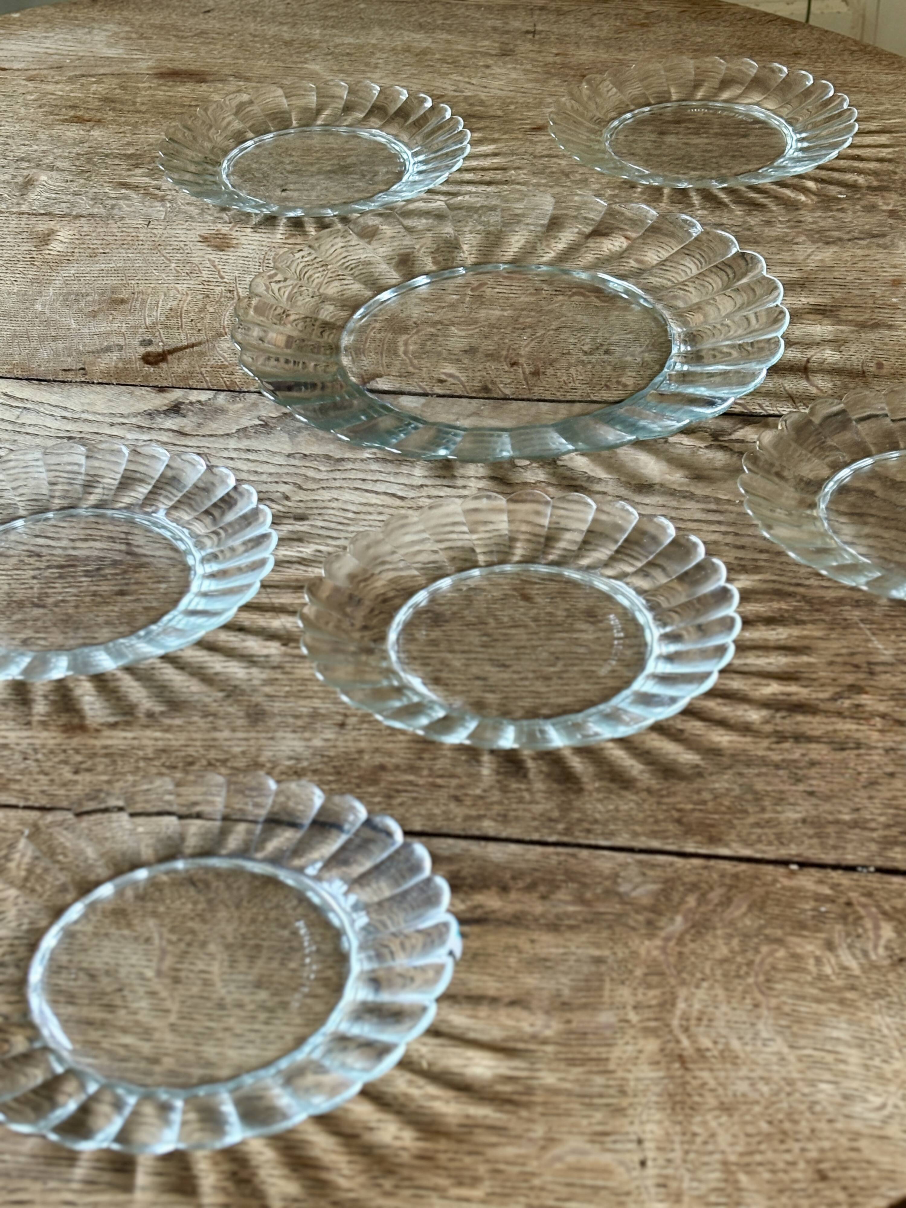 Vintage dessert service in clear glass