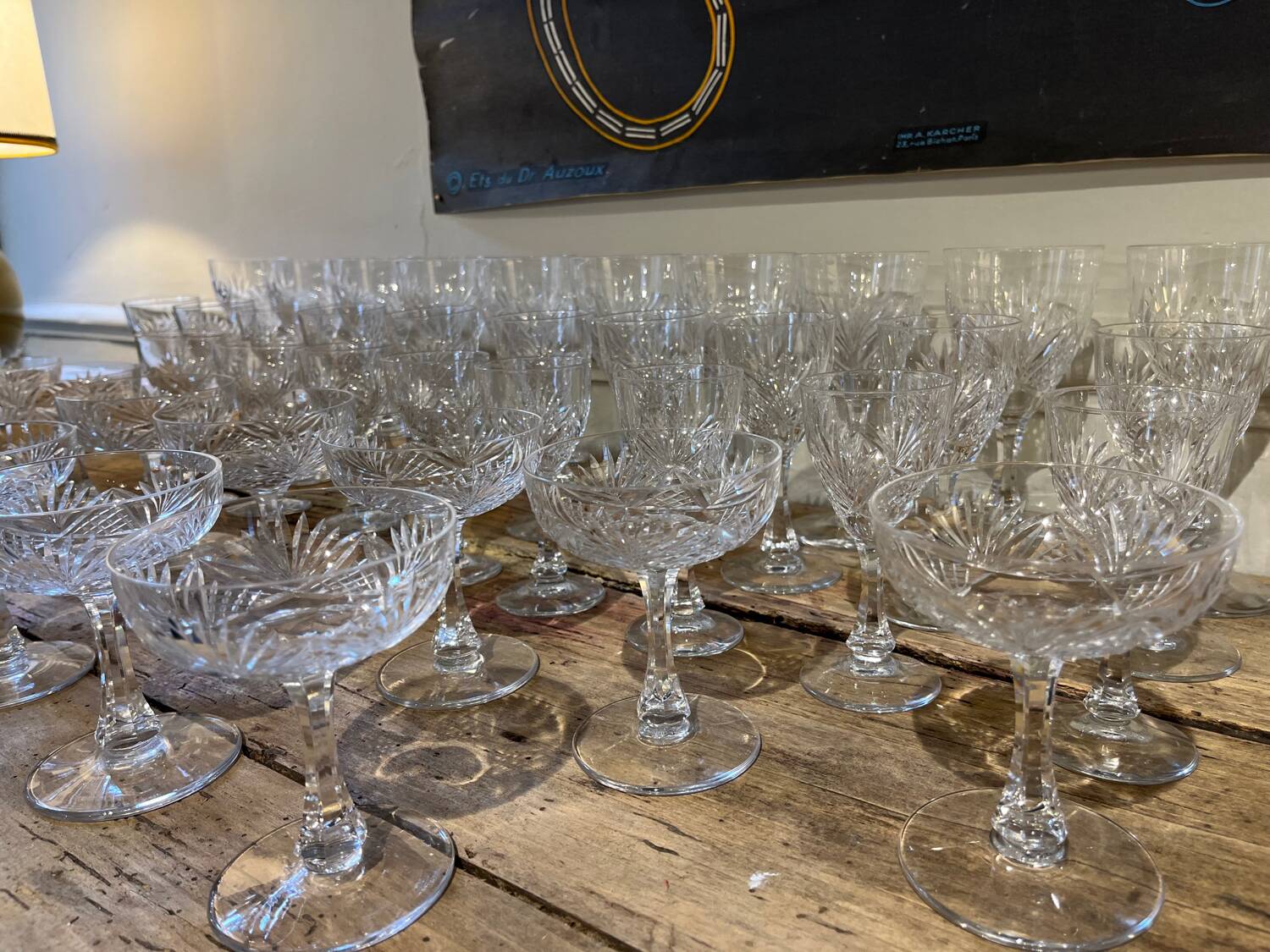 Beau lot de verres en cristal de Saint Louis