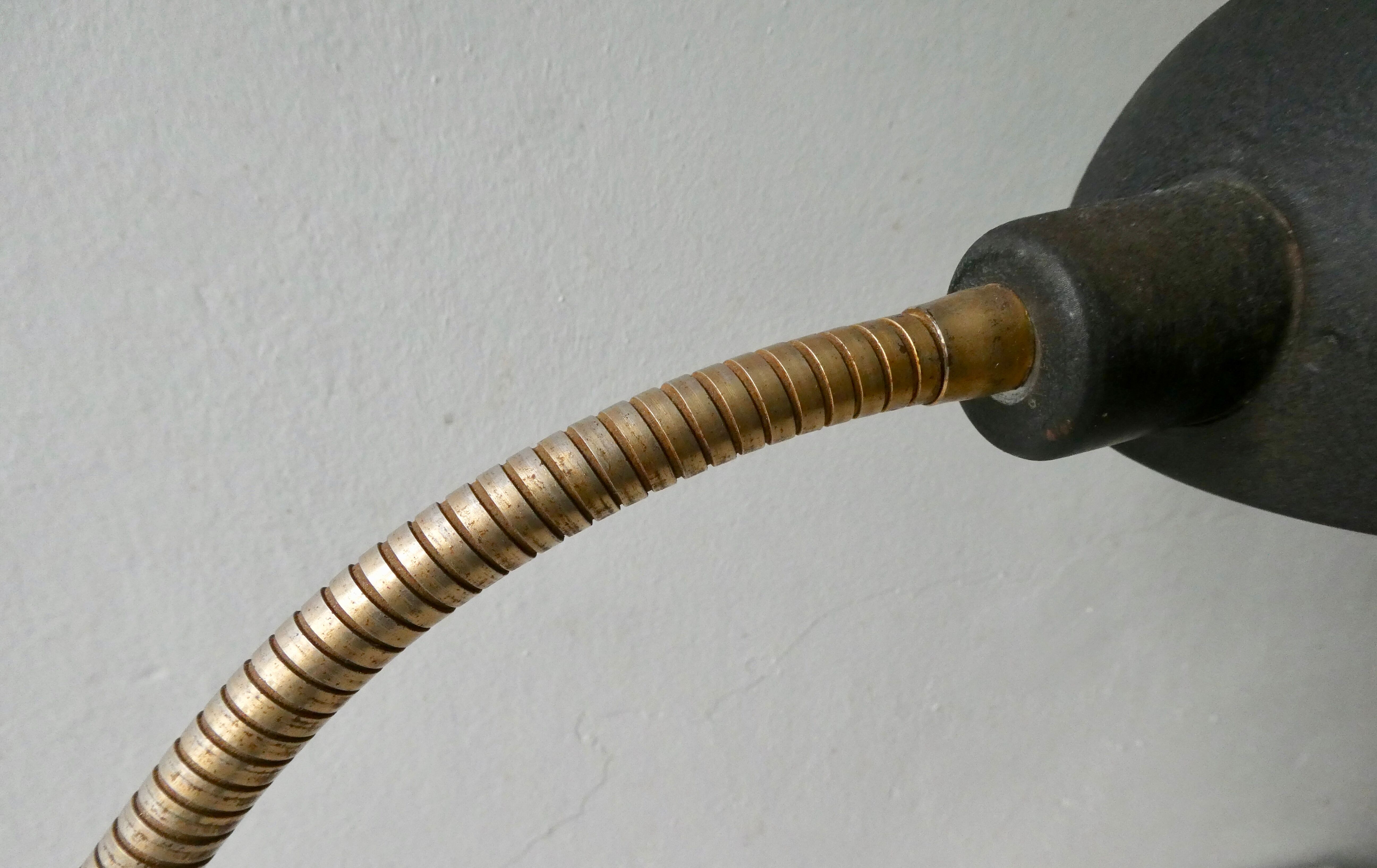 1950s lamp, made of black and gold metal