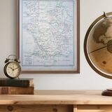 Carte des voies navigables de France, originale imprimée en 1896.