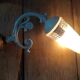 Wall lamp pale blue tulip glass diamond tip