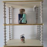 White and gold spool shelf