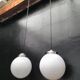2 suspensions boules opalines