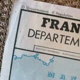 Old Rossignol Scolaire poster: La France - Départements et Population.