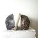 Mineral bookends made of genuine agate stone.